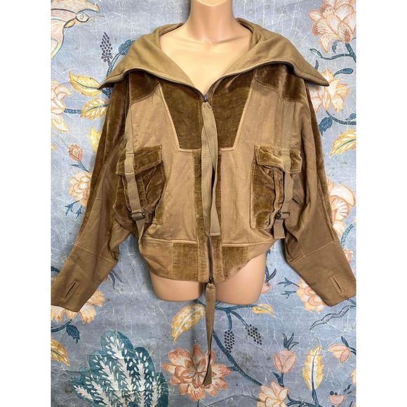 Free People x Nicholas K Bastie Sweatshirt Jacket Earth $498 - Picture 8 of 10